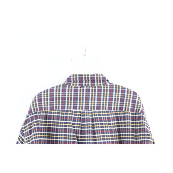 Vtg 90s Tommy Hilfiger Mens Large Baggy Fit Collared Button Shirt Rainbow Plaid - Picture 6 of 7